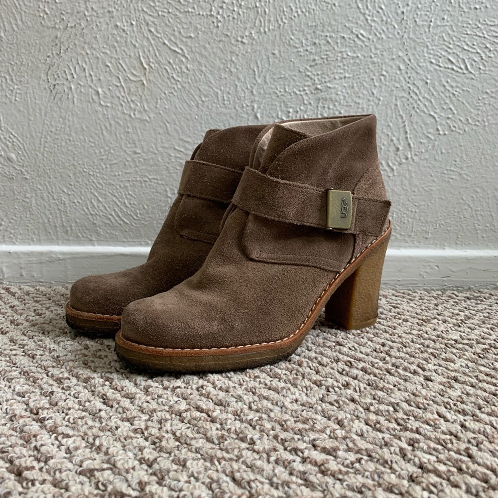 UGG Brienne Tan Suede & Shearling Bootie